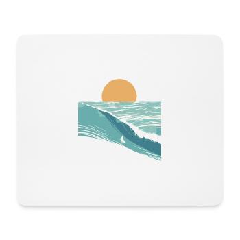 Surfer in den Wellen - Mousepad (Querformat) - Weiß - Vorne