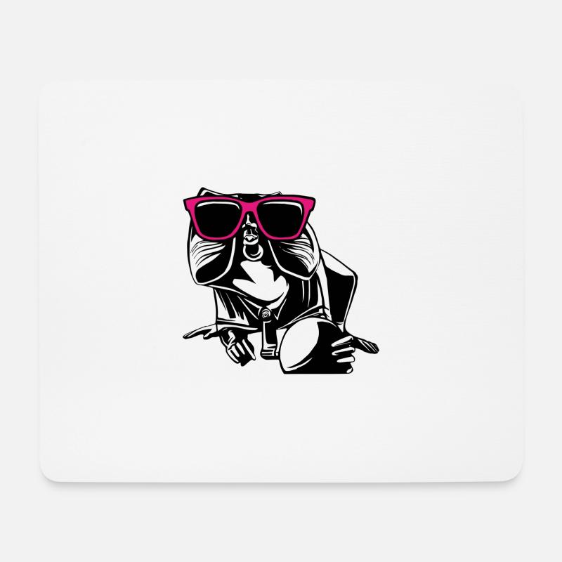 Heidelberger Brückenaffe - Mousepad (Querformat) - Weiß