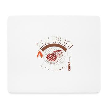 Echte Frauen essen Fleisch - Mousepad (Querformat) - Weiß - Vorne