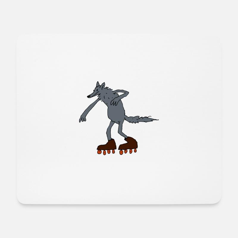 Wolf - Mousepad (Querformat) - Weiß