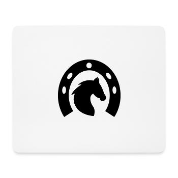 Pferd mit Hufeisen, Pferde, Reiten, Reitsport - Mousepad (Querformat) - Weiß - Vorne