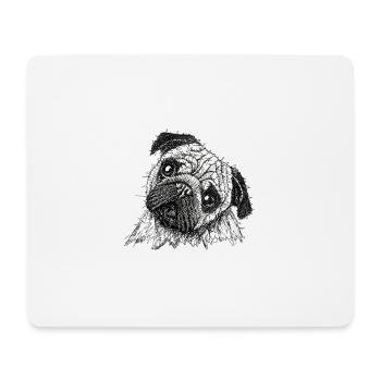 Carlin - chien doux - chiot carlin au design unique - Tapis de souris (format paysage) - blanc - Devant