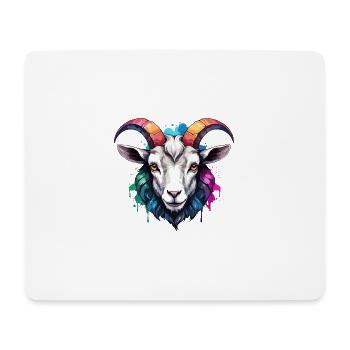 Corne de chèvre Cool coloré mignon néon aquarelle - Tapis de souris (format paysage) - blanc - Devant
