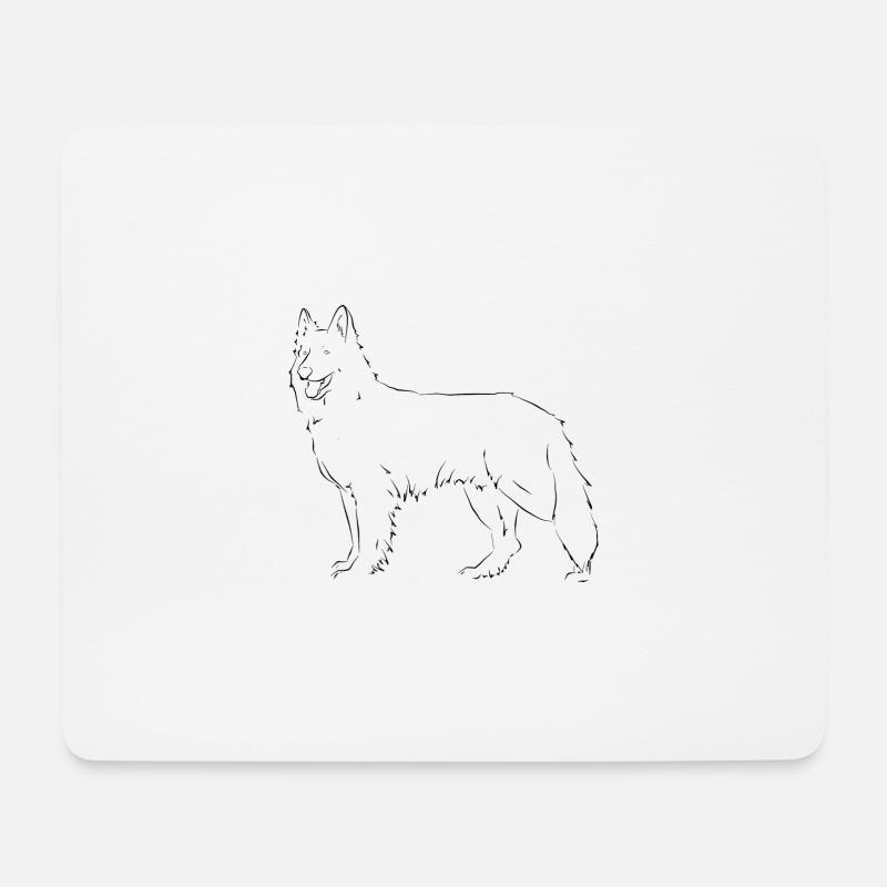 Weißer Schweizer Schäferhund - Mousepad (Querformat) - Weiß