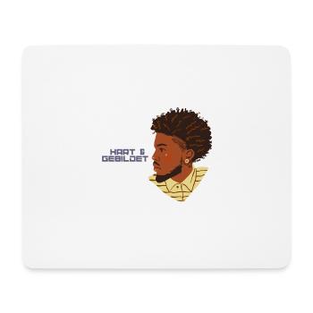black proud design hard + educated man afro - Mouse Pad (horizontal) - white - Front