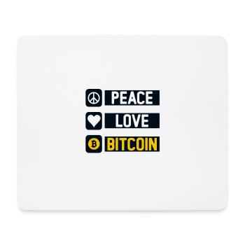 Frieden Liebe Bitcoin - Mousepad (Querformat) - Weiß - Vorne