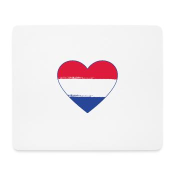 Holland Flag Heart utilisé - Tapis de souris (format paysage) - blanc - Devant