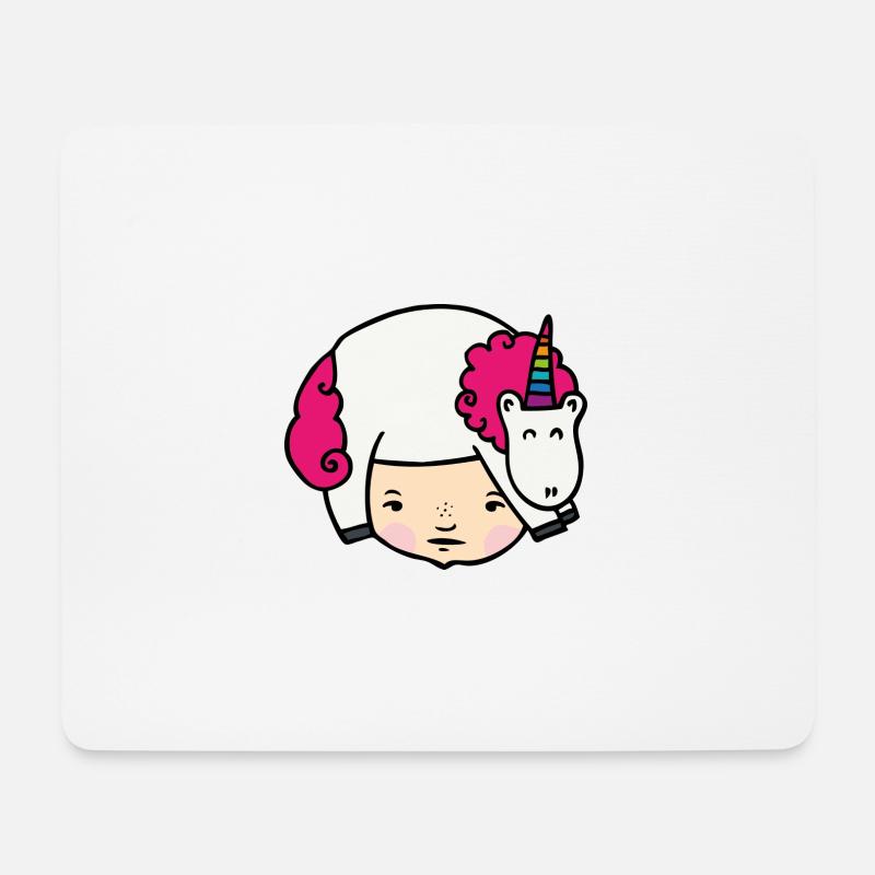 Einhornliebe - Mousepad (Querformat) - Weiß