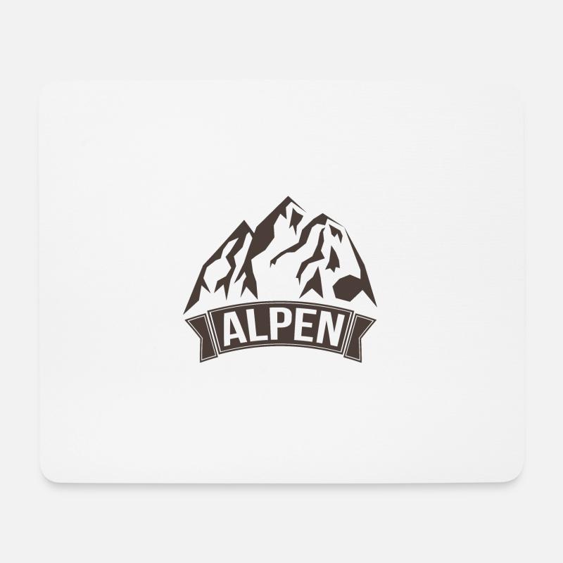 Alpen - Mousepad (Querformat) - Weiß