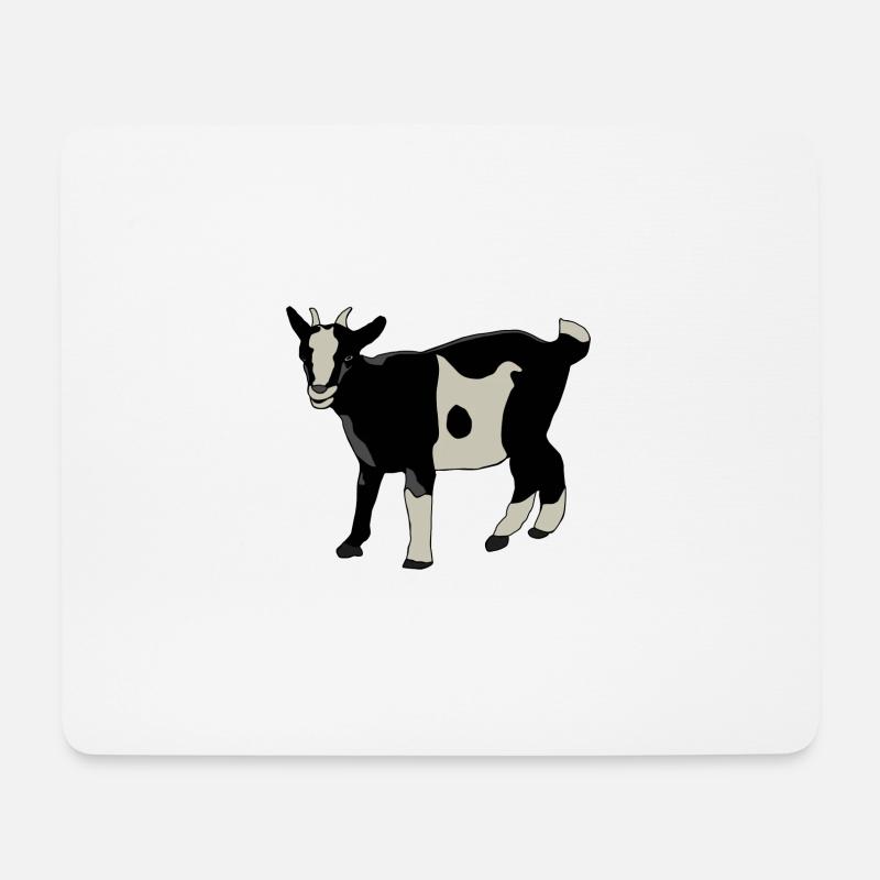 Ziege schwarz weiß - Mousepad (Querformat) - Weiß