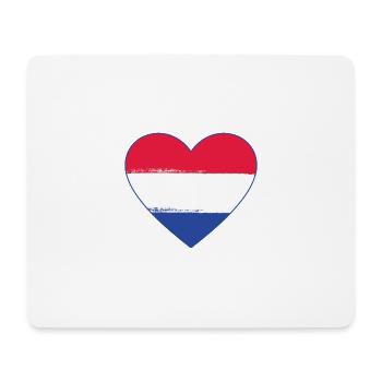 Holland Flag Heart used - Mouse Pad (horizontal) - white - Front