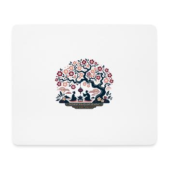Cherry Blossom Inspired by Chinese Art - Mouse Pad (horizontal) - white - Front