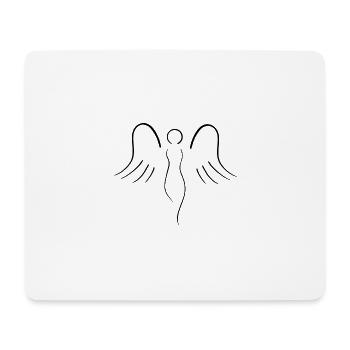 angel curvy black - Mousepad (Querformat) - Weiß - Vorne