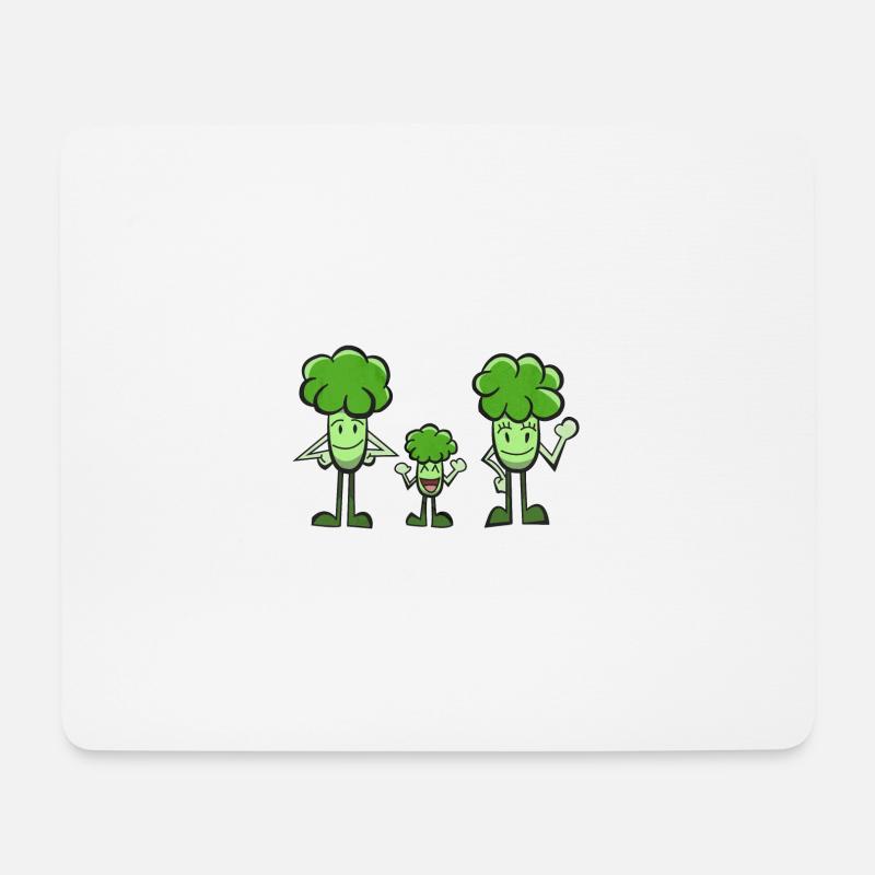 Broccoli family - Mouse Pad (horizontal) - white