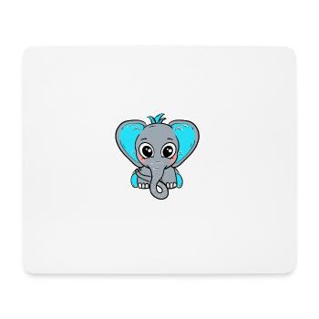 Bébé éléphant garçon bleu - Tapis de souris (format paysage) - blanc - Devant