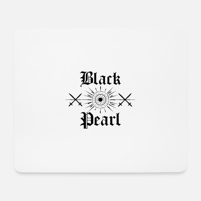 Black Pearl,Idée cadeau, Pirates des Caraïbes, - Tapis de souris (format paysage) - blanc