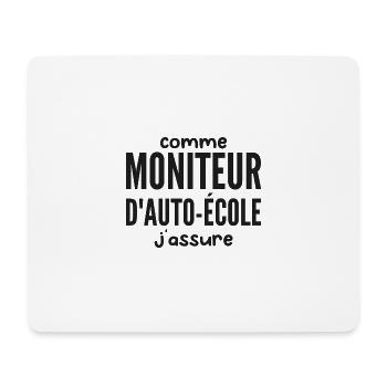 Moniteur Auto-école - Tapis de souris (format paysage) - blanc - Devant