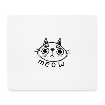 Miaou de chat - Tapis de souris (format paysage) - blanc - Devant