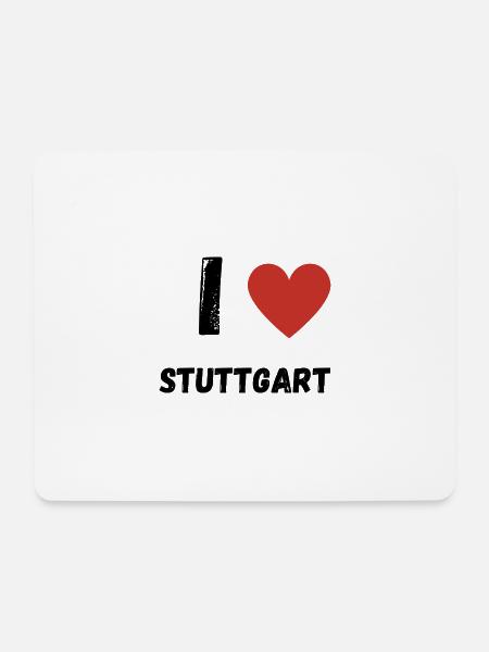 I Love Stuttgart - Mousepad (Querformat) - Weiß