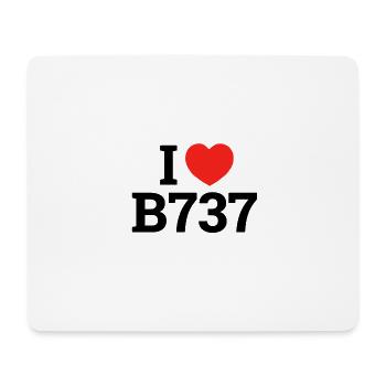 J'adore B737 - Tapis de souris (format paysage) - blanc - Devant