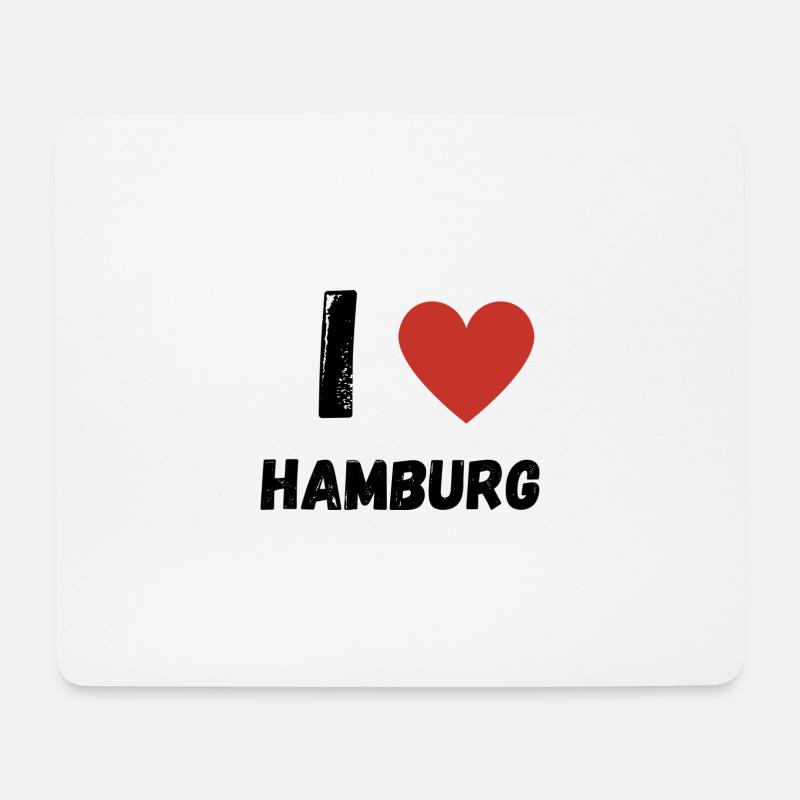 I Love Hamburg - Mousepad (Querformat) - Weiß