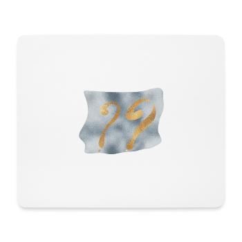 Golden question marks on blue - Mouse Pad (horizontal) - white - Front