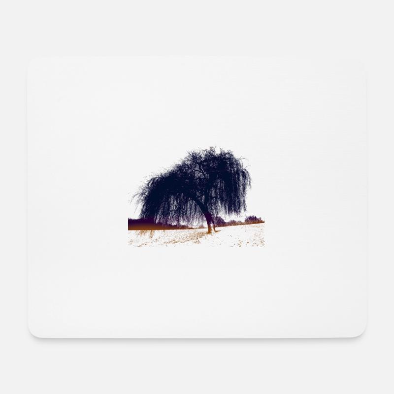trauerweide Künstlerisch - Mousepad (Querformat) - Weiß