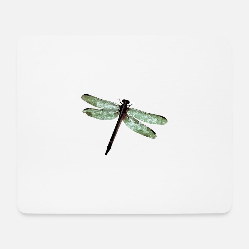Libelle - Mousepad (Querformat) - Weiß