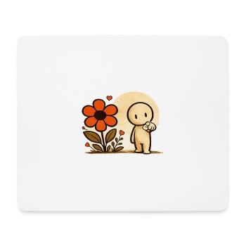 Der kleine Gedanke | Blume - Mousepad (Querformat) - Weiß - Vorne