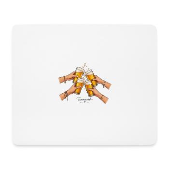 Teamwork - man trinkt nicht allein - Mousepad (Querformat) - Weiß - Vorne