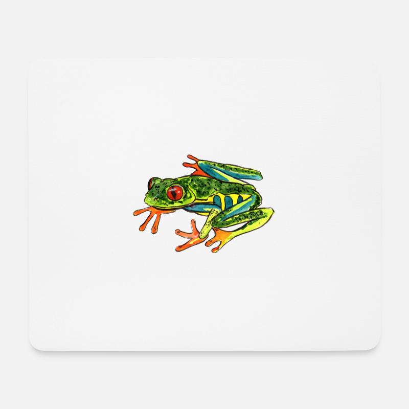 Frosch - Mousepad (Querformat) - Weiß