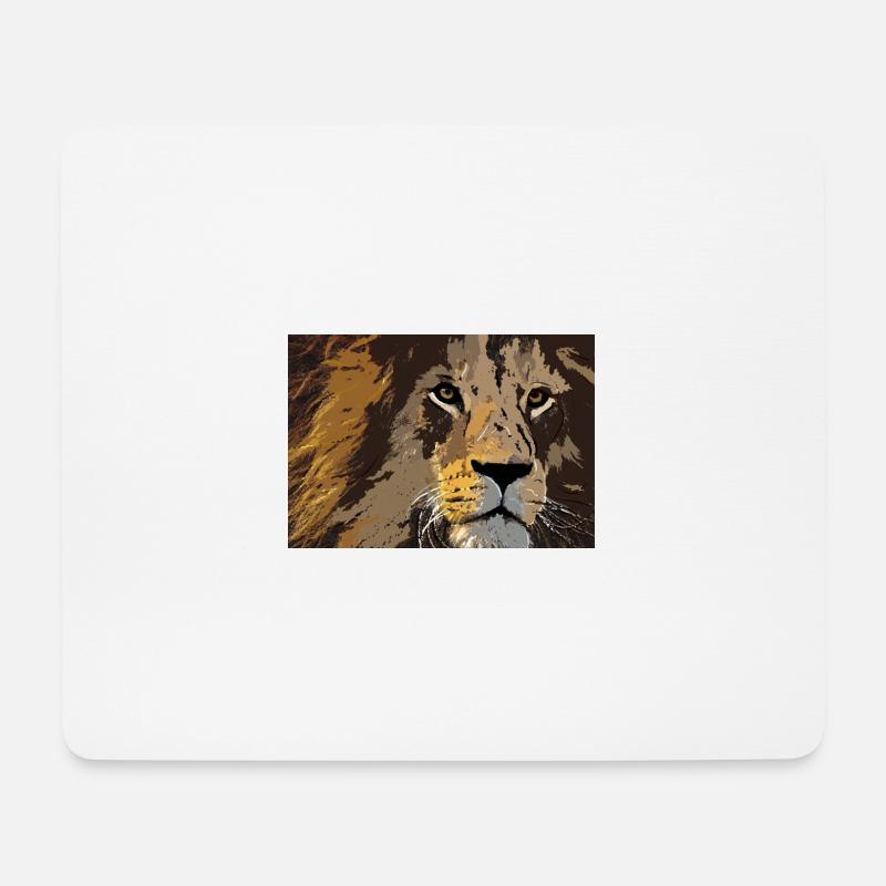 Löwe - Mousepad (Querformat) - Weiß