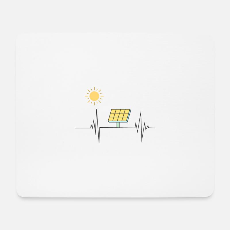 Heartbeat Solarenergie Photovoltaik Solar - Mousepad (Querformat) - Weiß