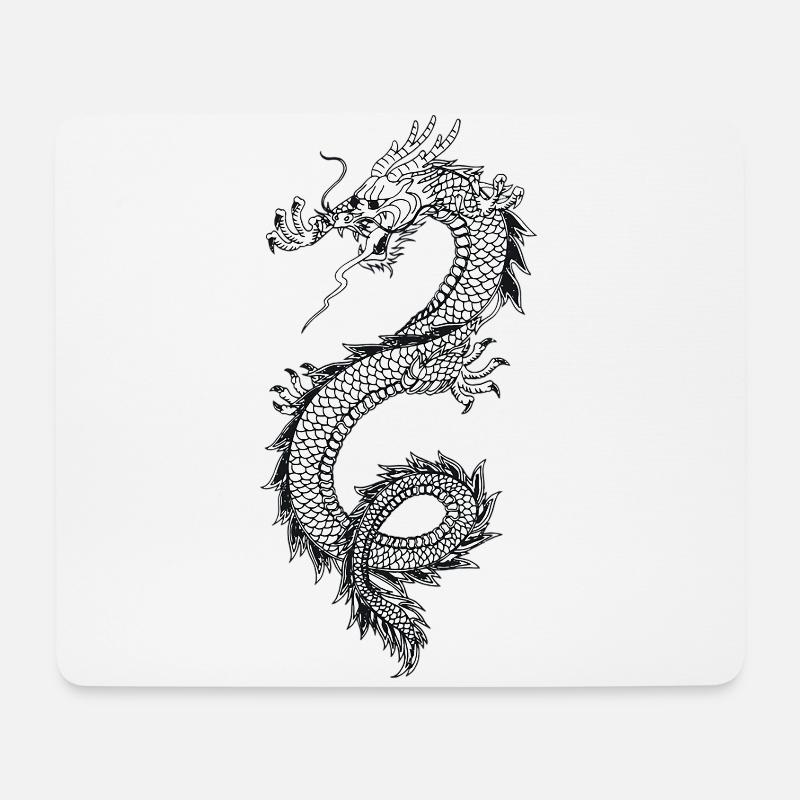 China chinesischer Drache Tattoo - Mousepad (Querformat) - Weiß
