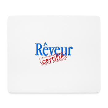 Rêveur certifié - Tapis de souris (format paysage) - blanc - Devant