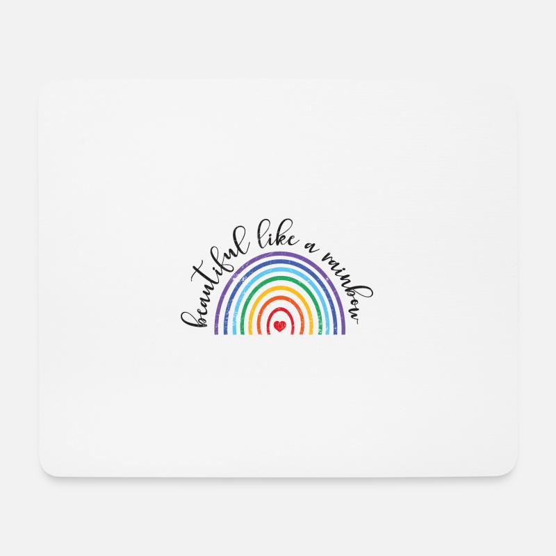 SCHÖN WIE REGENBOGEN LGBT PRIDE SPRUCH GESCHENK - Mousepad (Querformat) - Weiß