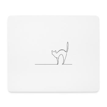 Dessin au trait : la bosse du chat - Tapis de souris (format paysage) - blanc - Devant