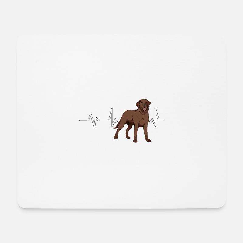 Brauner Labrador Labbi Labrador Heartbeat - Mousepad (Querformat) - Weiß
