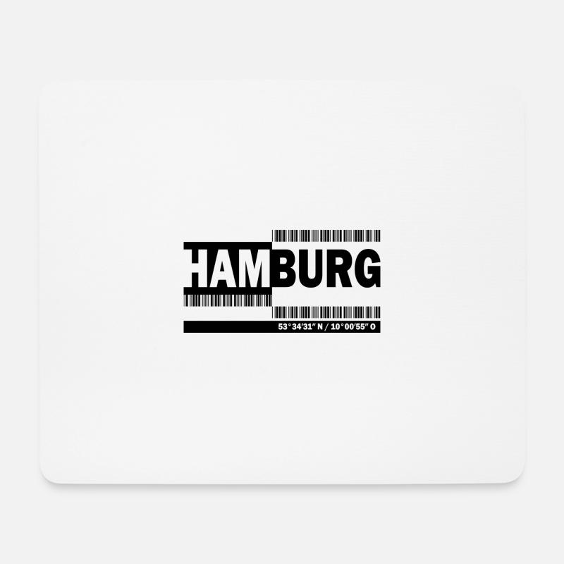 HAMBURG - Barcode - Mouse Pad (horizontal) - white