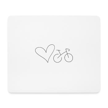 Vélo et cœur - Tapis de souris (format paysage) - blanc - Devant