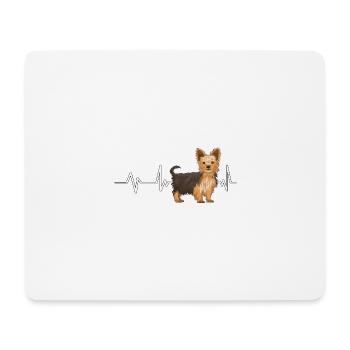 Yorkshire Terrier Yorkshire Terrier Heartbeat - Mousepad (Querformat) - Weiß - Vorne