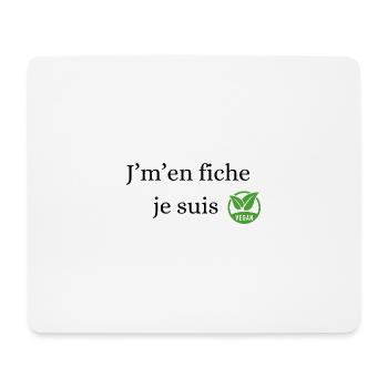 J m en fiche je suis vegan - Tapis de souris (format paysage) - blanc - Devant