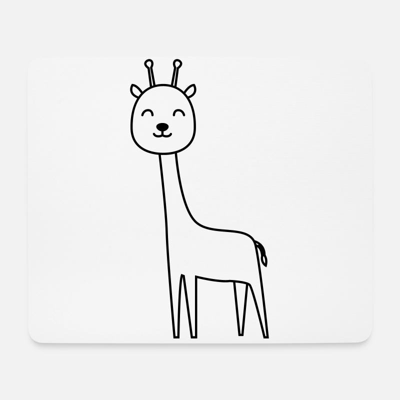 Girafe Comic Animal - Tapis de souris (format paysage) - blanc