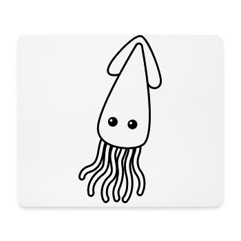 Calmar Bande dessinée Animal - Tapis de souris (format paysage) - blanc - Devant