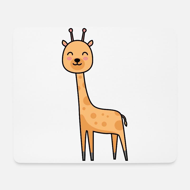 Giraffe Comic Tier - Mousepad (Querformat) - Weiß