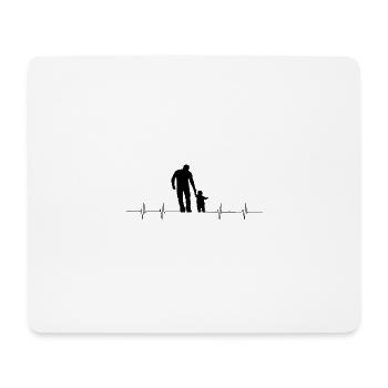 père et fils, fille - Tapis de souris (format paysage) - blanc - Devant