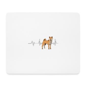 Shiba Inu Heartbeat - Mouse Pad (horizontal) - white - Front