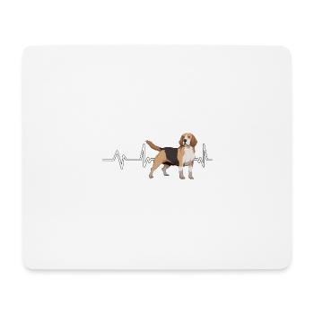 Beagle Heartbeat - Mousepad (Querformat) - Weiß - Vorne