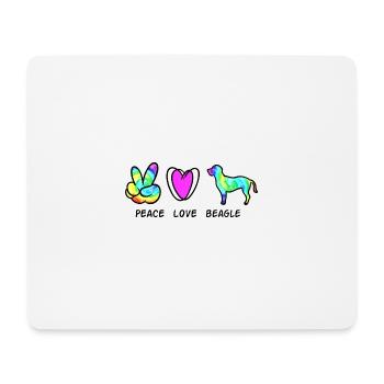 BEAGLE DOGS BETTER DOGS LOVE DOG LOVE MOTIF - Mouse Pad (horizontal) - white - Front