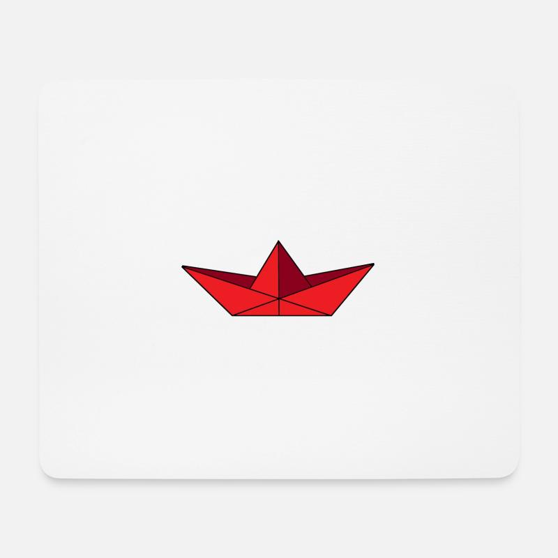 Papierschiff rot - Mousepad (Querformat) - Weiß
